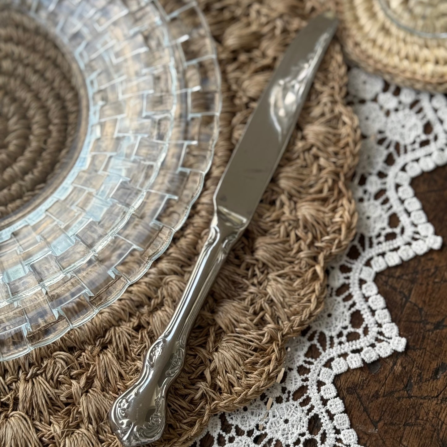 INDIVIDUAL REDONDO CROCHET PALMA DE IRACA