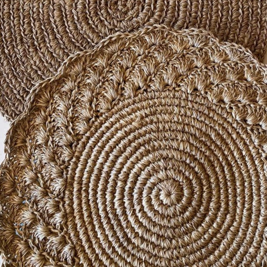 INDIVIDUAL REDONDO CROCHET PALMA DE IRACA